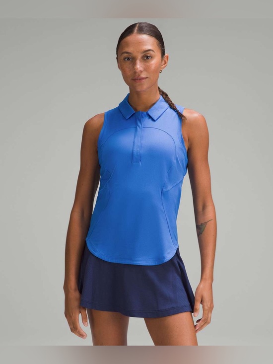 lululemon athletica Tops - Lululemon Quick Dry Sleeveless Polo Shirt size 8 Pipe Dream Blue PDBL